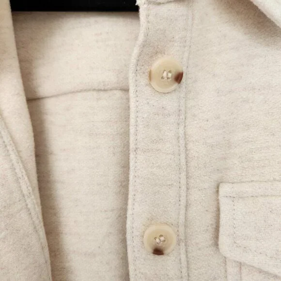& Other Stories Wool Blend Cream Oversized Coat Jacket Overshirt Shacket Size 8 - Picture 6 of 12